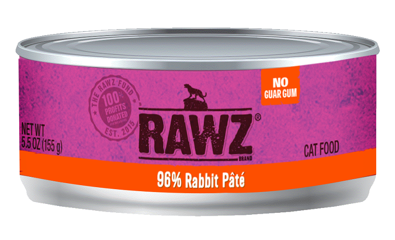 155克 RAWZ Grain Free Rabbit Pate 無穀物兔肉肉醬貓罐頭 , 美國製造 - 缺貨 8-3-2024 更新